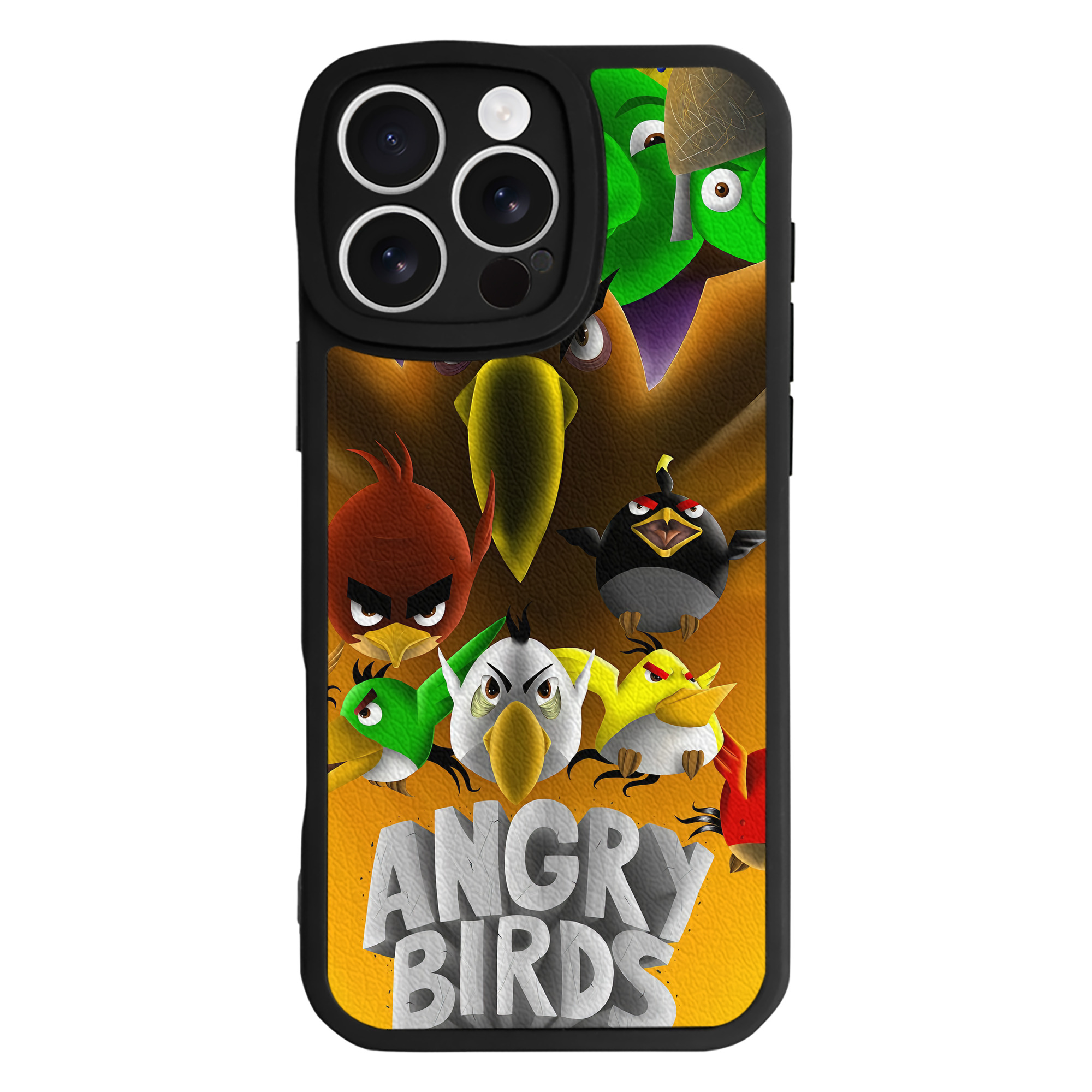 （画像用） Angry Birds アングリーバード 【iPhone 16シリーズ対応】シリコンスマホケース（レザー調） 材質：シリコン